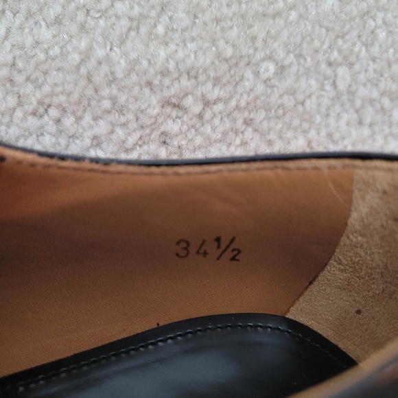 Prada Burgundy Black Platform Brogue Trim Oxford, size EUR 34.5, US 4.5 - Picture 8 of 8